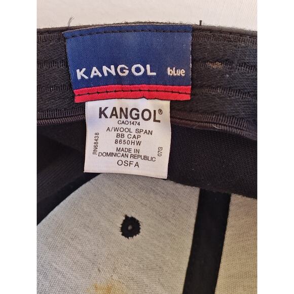 Kangol Black Hat Fitted OSFA Wool Vintage OG Original Kangol Blue Baseball Cap - Picture 6 of 8